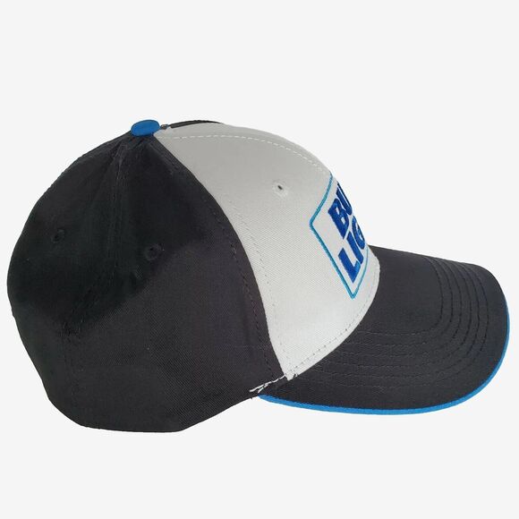 Bud Light Embroidered Stitched Adjustable Blue Snapback Hat Black One Size New - Picture 2 of 7